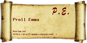 Prell Emma névjegykártya